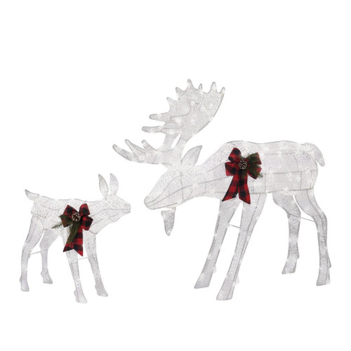 2pcs 4ft 30V 3.6W Moose Family 200LED Leather String Light Garden Moose Decoration White T575-S0671348162