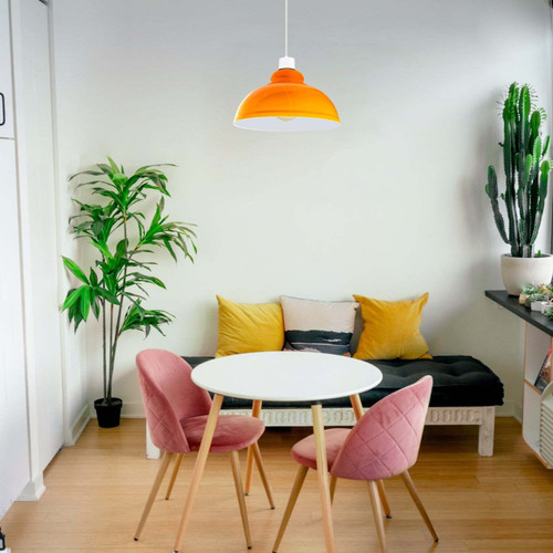 Orange Curvy Lamp Shade  With Free Reducer Plate E26 Base~1686 T575-S0671387336