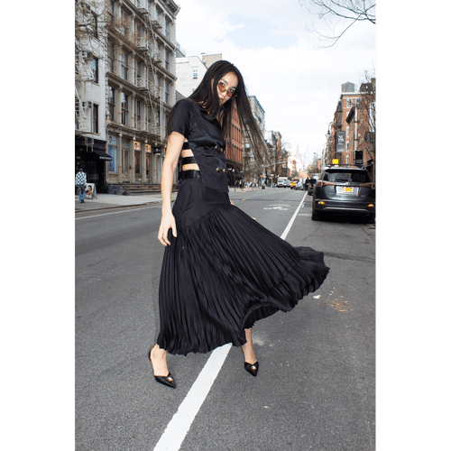 Maryanne Black Pleated Skirt T575-V0671384293