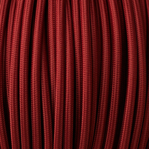 18 Gauge 3 Conductor Round Cloth Covered Wire Braided Light Cord Burgundy~1356 T575-S0671386648