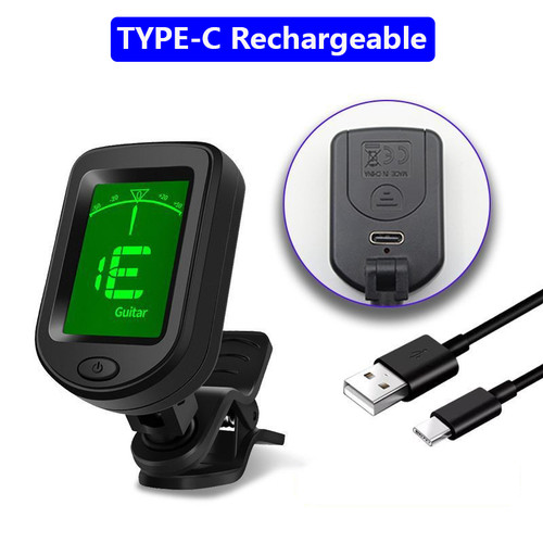 NEW Rechargeable Guitar Tuner For All Instruments Clip on Electronic Tuner for Guitar Bass Ukulele  F640-3256807318030219