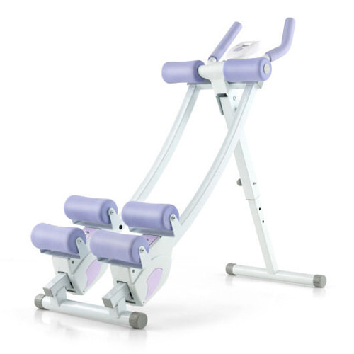 Ab Machine with LCD Monitor and 4 Adjustable Heights-Purple - Color: Purple D681-FH10082PU