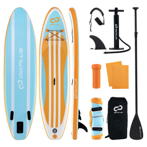 Inflatable Stand up Paddle Board with Adjustable Paddle and 3 Fins for Adults and Youths-L - Color: D681-SP38212-L