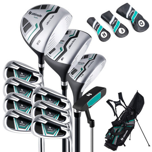 11 Pieces Complete Golf Club Package Set-Green - Color: Green D681-SP38124GN