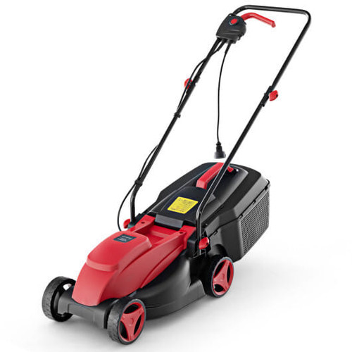 12-AMP 13.5 Inch Adjustable Electric Corded Lawn Mower with Collection Box-Red - Color: Red D681-ET10033US-RE