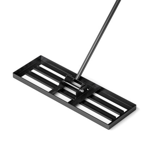 30 x 10 Inch Lawn Leveling Rake with Ergonomic Handle-Black - Color: Black D681-GT4043BK