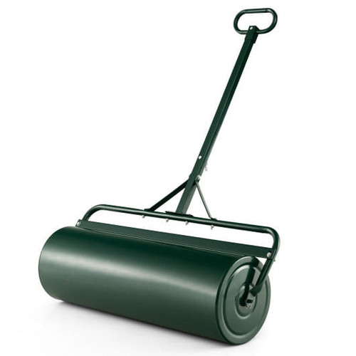 Metal Lawn Roller with Detachable Gripping Handle-Green - Color: Green D681-GT4008GN