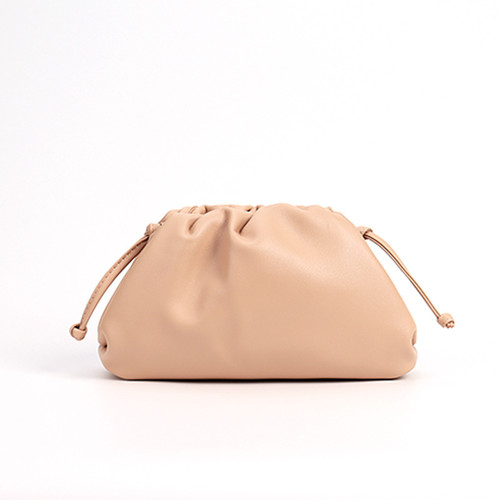 Color: 9918 Apricot, Size: 23x15x6cm - Pleated Cloud Bag Simple Niche Q119-CJNS201337508HS