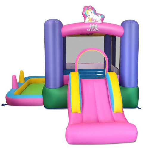 6-in-1 Bouncy Castle Inflatable Bounce House with Slide and Ball Pit with 480W Blower B593-NP11962US