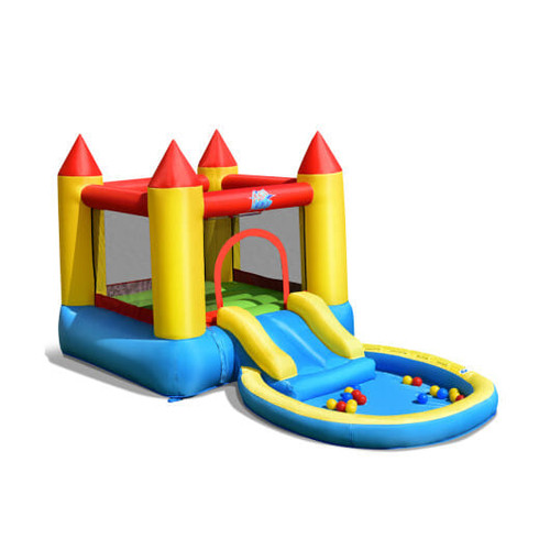 Inflatable Kids Slide Bounce House with 550w Blower - Color: Multicolor D681-OP70055+ES10150US