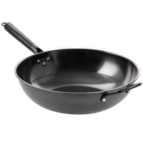 Gibson Home Debossed 13 Inch Heavy Gauge Carbon Steel Wok in Black D970-60765.01