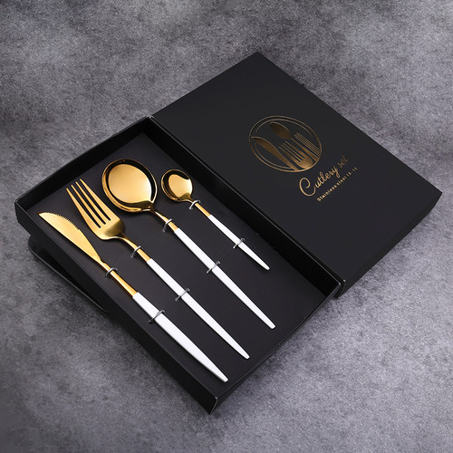 Color: Master Four Platinum - Four-Piece Set, Golden Knife And Fork, Portuguese Western Tableware S Q119-CJCJ112326305EV