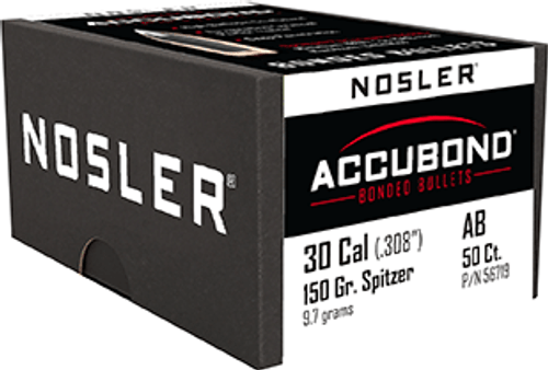 Nosler AccuBond Bullets .30 Cal. 150 gr. Spitzer Point 50 pk. R557-1206408