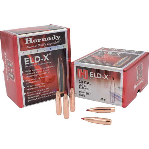 Hornady ELD-X Bullets 30 Cal. .308 200 gr. ELD-X 100 Box R557-1702033