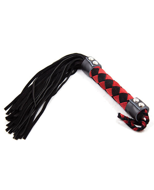 Plesur 15" Leather Flogger - Black/Red X615-PLB75010BR