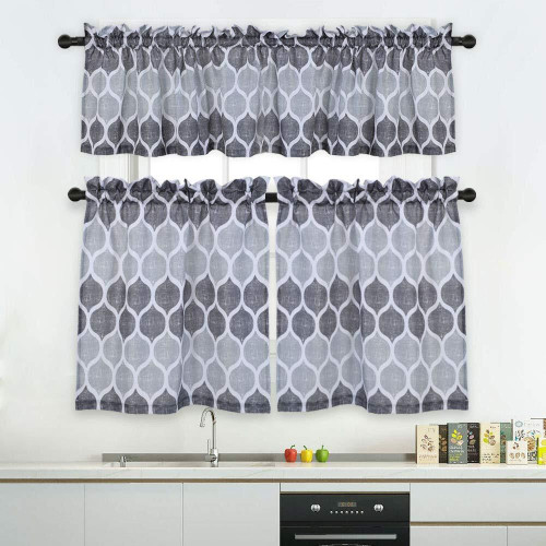 US Home Kitchen Polyester Fabric Crossing Bamboo Joint Printing Pattern Craft Curtain K484-PHO_03RGON6U_US