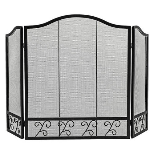 3-Panel Fireplace Screen Decorative Spark Guard B593-HV10289