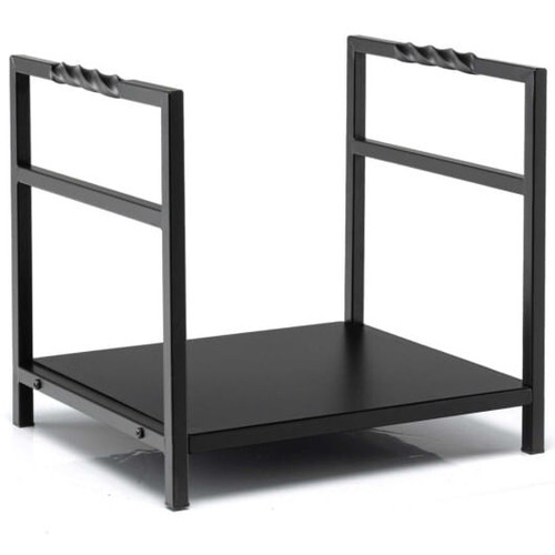 Firewood Log Rack with Unique Handle and Raised Feet-Black - Color: Black D681-HV10292DK