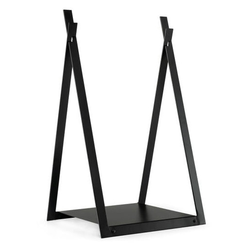 Triangle Firewood Rack with Raised Base for Fireplace Fire Pit-Black - Color: Black D681-HV10295DK