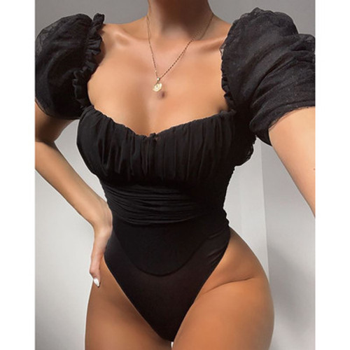 Color: Black, Size: S - Mesh openwork jumpsuit Q119-CJNSSYLY02562-Black-S