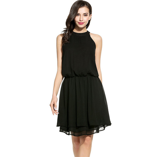 Chiffon off-the-shoulder ruffled dress Q119-CJNSSYLY01503