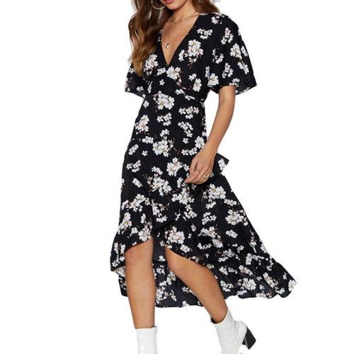 Chiffon print dress Q119-CJNSSYLY01995