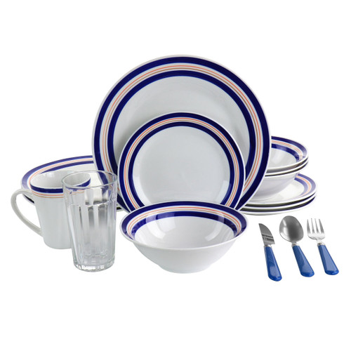 All U Need 32 Piece Ceramic Dinnerware Set in White D970-129388.32