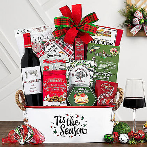 Vintners Path Merlot: Holiday Wine Basket Z954-WC-724