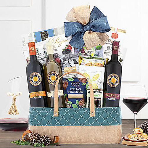 Italian Wine Trio: Gourmet Wine Gift Basket Z954-WC-700