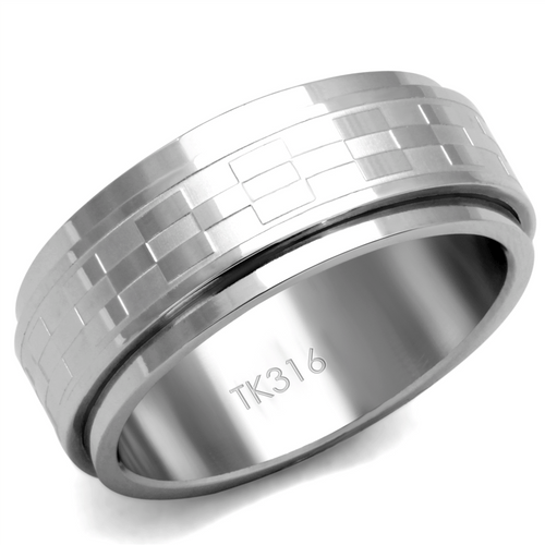 TK2942 - High polished (no plating) Stainless Steel Ring with No Stone A874-TK2942