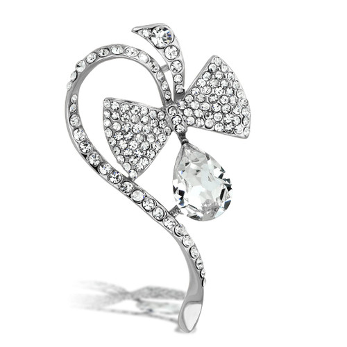 LO2832 - Flash Rose Gold White Metal Brooches with Synthetic Synthetic Glass in Clear A874-LO2832