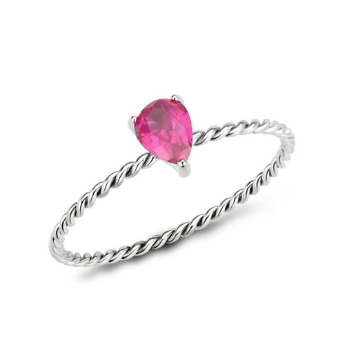 TK3863 - High polished (no plating) Stainless Steel Ring with AAA Grade CZ in Ruby A874-tk3863