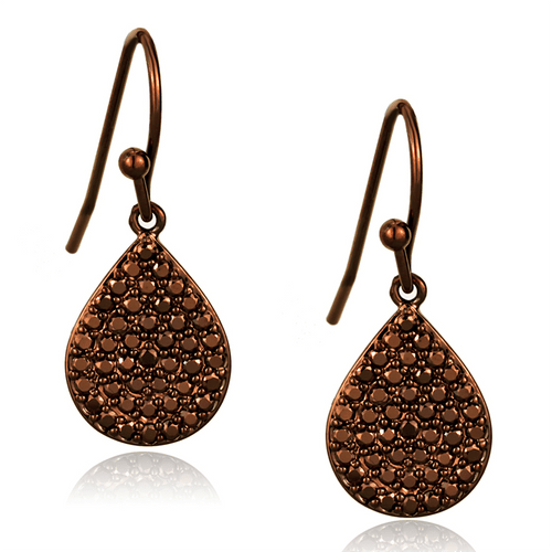 3W1118 - IP Coffee light Brass Earrings with AAA Grade CZ  in Light Coffee A874-3W1118
