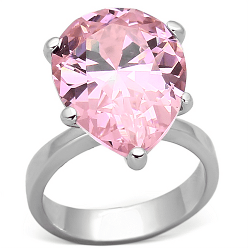 LOAS948 - Rhodium 925 Sterling Silver Ring with AAA Grade CZ  in Rose A874-LOAS948