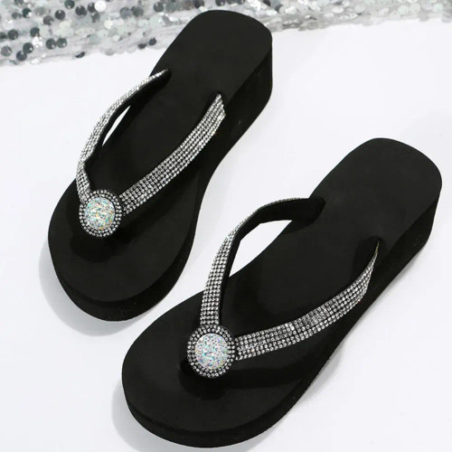 Color: Green, Shoe Size: 41 - Slippers Summer Shoes Women Platform Sandals Wedges Beach Home Slippe F640-12000038026567401