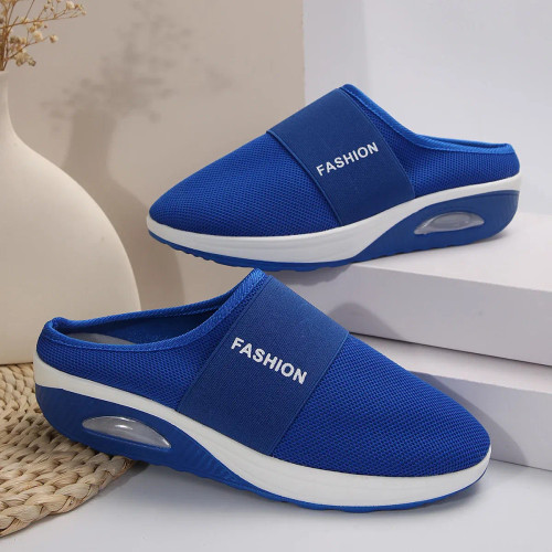 Color: Blue, Shoe Size: 37 - Women Wedges Slippers 2024 New Summer Sandals Vintage Anti-slip Casual F640-12000039592442355