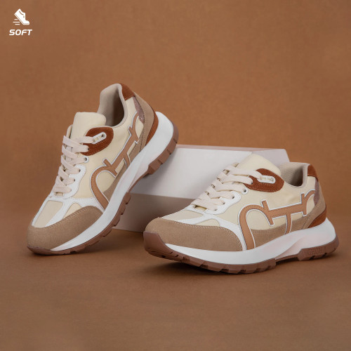 Shoe Size: 38, Color: Brown - Spring and Autumn Vintage Classic Fashion Color blocked Women's Casua F640-12000043524935158