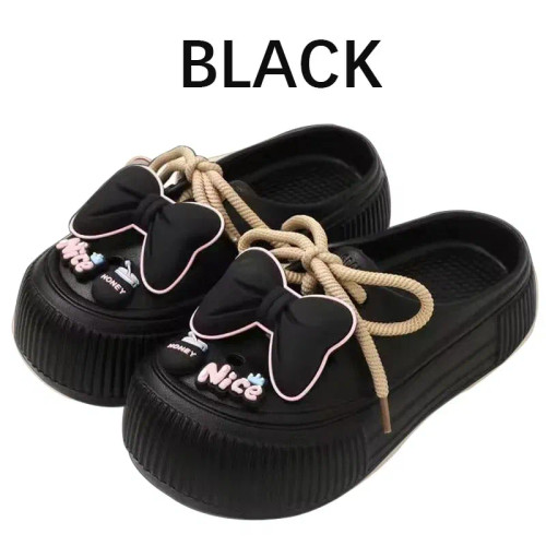 Color: black, Shoe Size: 3.5 - New Sandals DIY  Platform Sandals for Women 2024 Summer Thick Sole B F640-12000040565552263