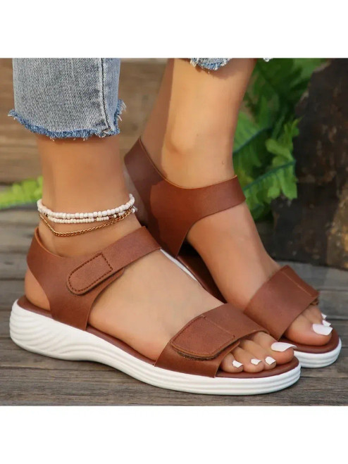 Color: Brown, Shoe Size: 39 - 2024 New Summer Sandals Travel Women Shoes New Sandal Sole Durable Sa F640-12000040423467734