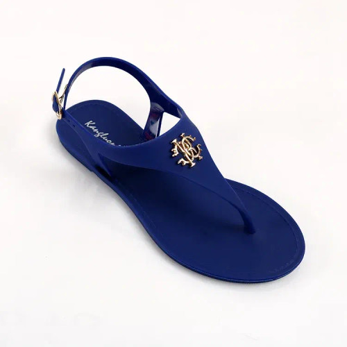 Color: Blue, Shoe Size: 39 - 2023 New Summer Women's Sandals Fashion Open Toe Jelly Flip Flops Non- F640-12000038265956883