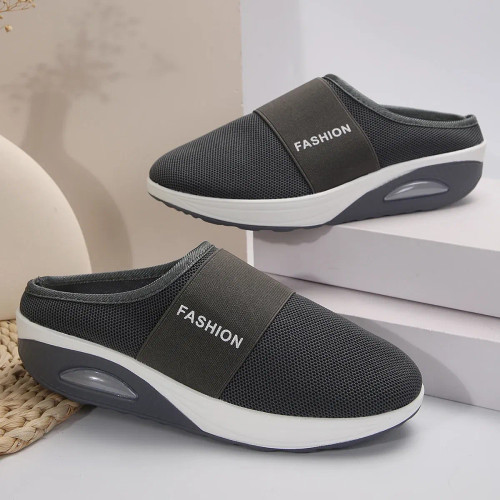 Color: Dark Grey, Shoe Size: 42 - Women Wedges Slippers 2024 New Summer Sandals Vintage Anti-slip C F640-12000039592442342