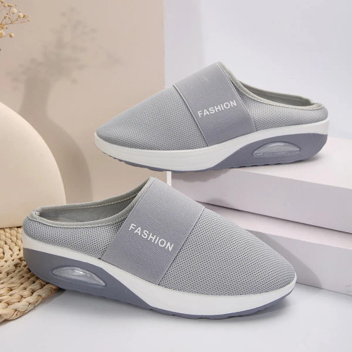 Color: GRAY, Shoe Size: 36 - Women Wedges Slippers 2024 New Summer Sandals Vintage Anti-slip Casual F640-12000039592442309