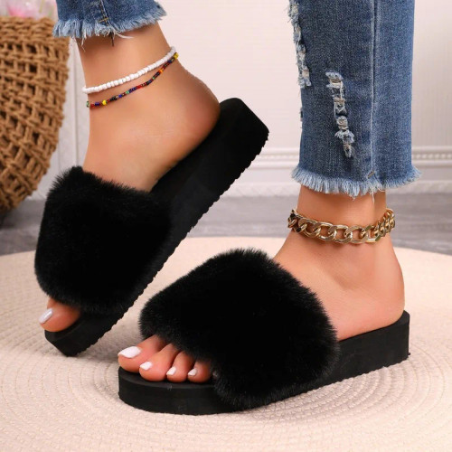 Shoe Size: 41, Color: black - 2024 Summer New Comfort Platform Women Slipper Women's Fashion Trend  F640-12000041883631961