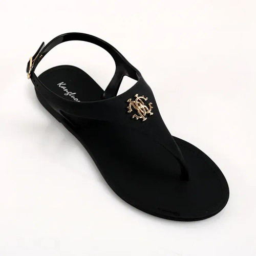 Color: black, Shoe Size: 41 - 2023 New Summer Women's Sandals Fashion Open Toe Jelly Flip Flops Non F640-12000038265956879