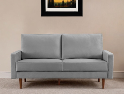 69" Gray Velvet Sofa With Dark Brown Legs N270-543715