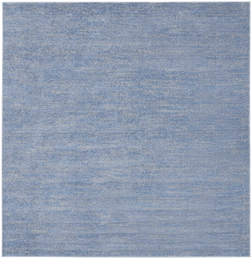 7' X 7' Blue And Grey Square Striped Non Skid Indoor Outdoor Area Rug N270-479469