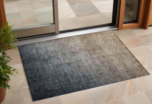 2' X 3' Taupe and Gray Ombre Washable Non Skid Indoor Outdoor Area Rug N270-563700