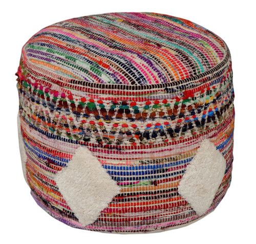 18" Multicolored Cotton Blend Ottoman N270-517895