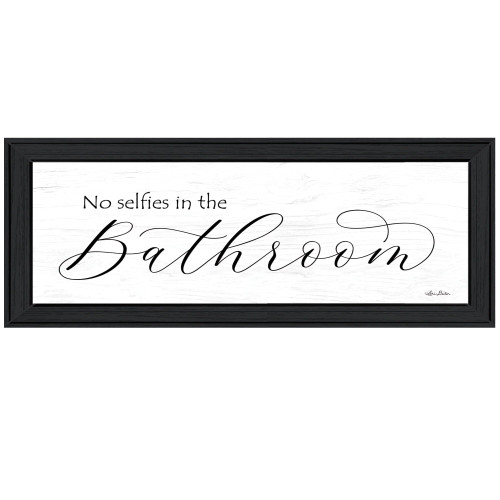 No Selfies in the Bathroom 2 Black Framed Print Bathroom Wall Art N270-415401