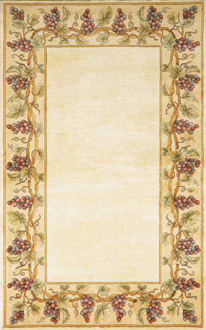 9' X 13' Ivory Wool Floral Hand Tufted Area Rug N270-350627